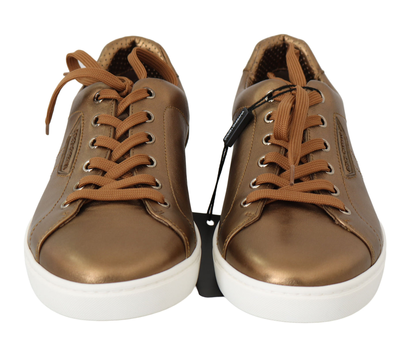 Dolce & Gabbana Golden Metallic Leather Sneakers EU39 / US6