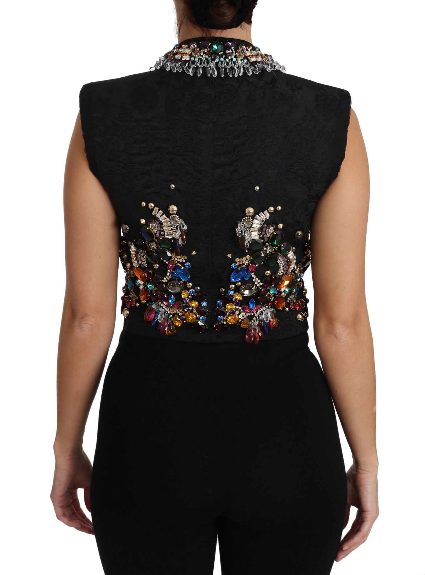 Dolce & Gabbana Enchanted Sicily Crystal-Embellished Vest IT36 / XS