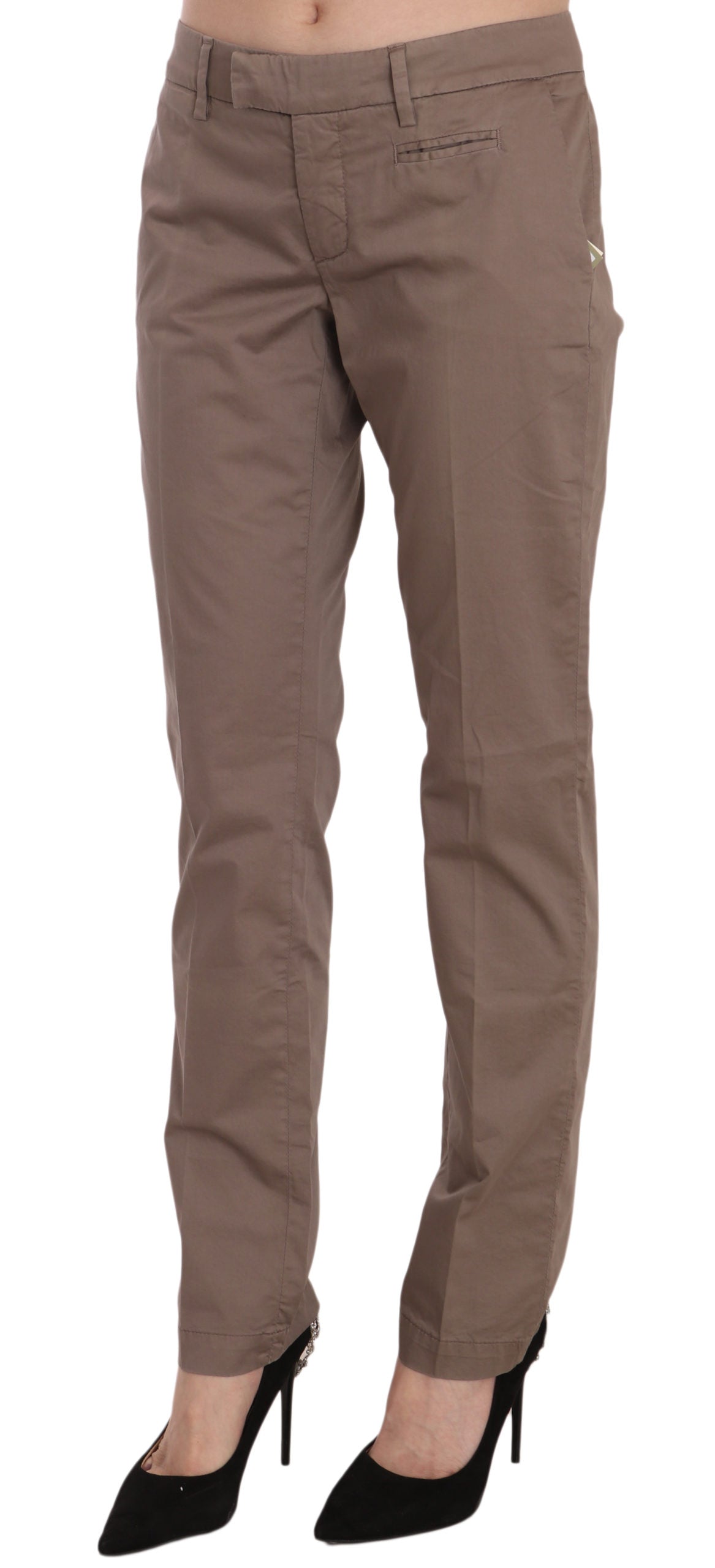 Dondup Chic Brown Straight Cut Trousers W31