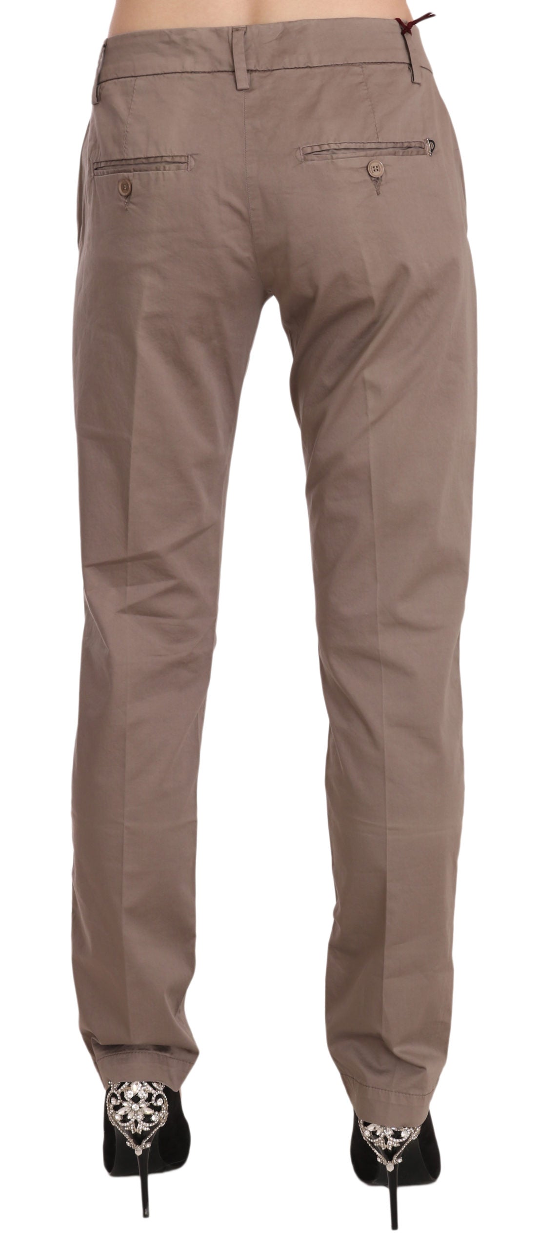 Dondup Chic Brown Straight Cut Trousers W31