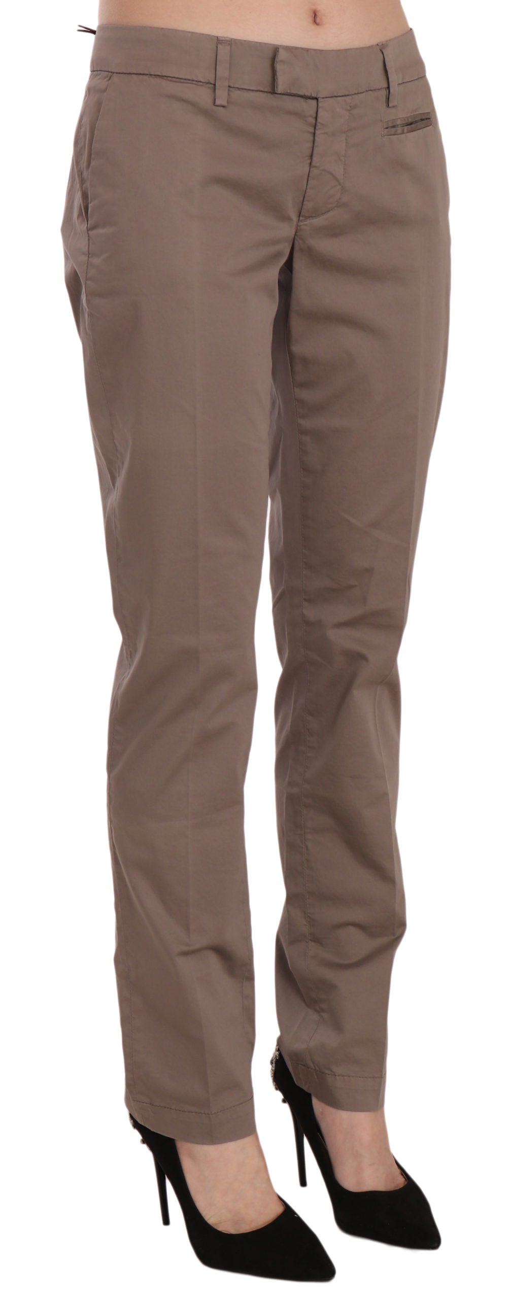 Dondup Chic Brown Straight Cut Trousers W31