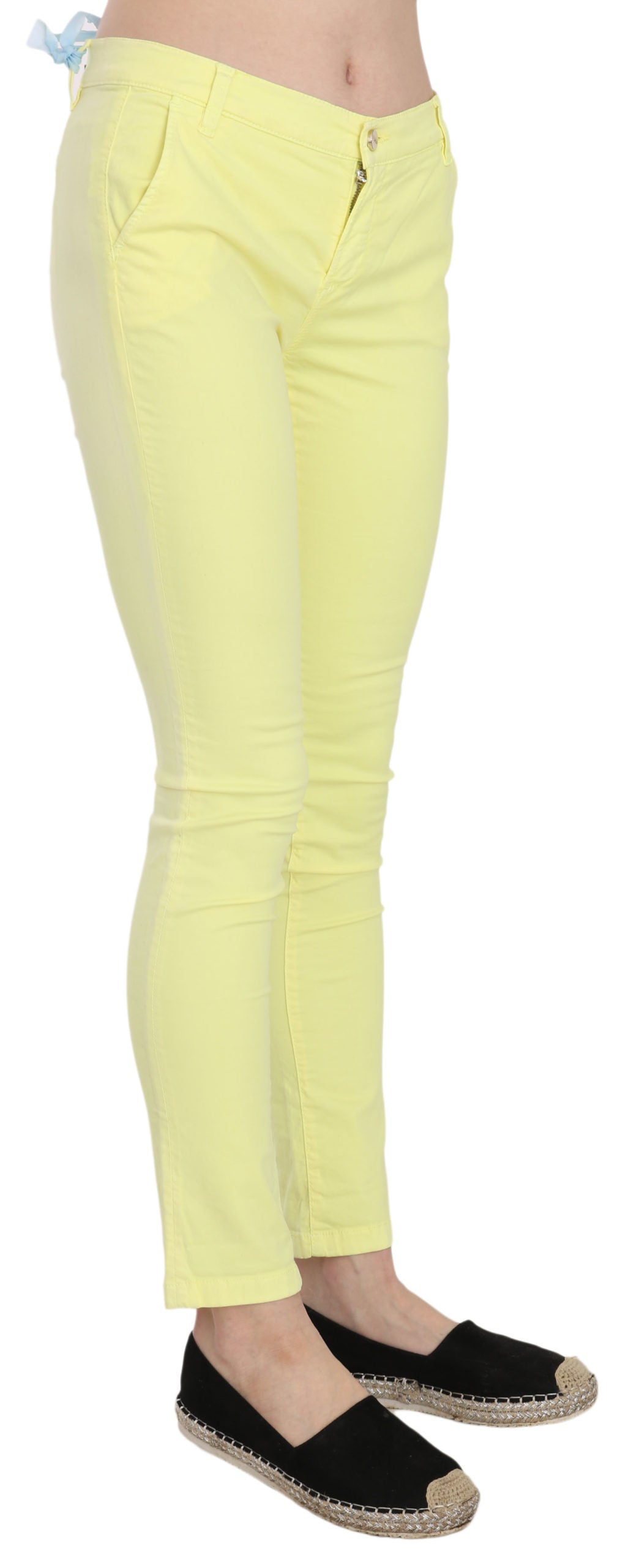 PINKO Chic Yellow Low Waist Skinny Casual Trousers W26