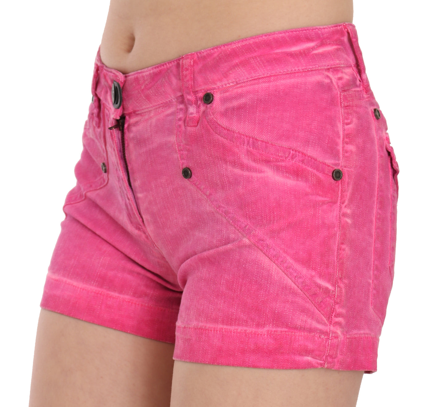 PLEIN SUD Chic Pink Mid Waist Mini Shorts IT38 | XS