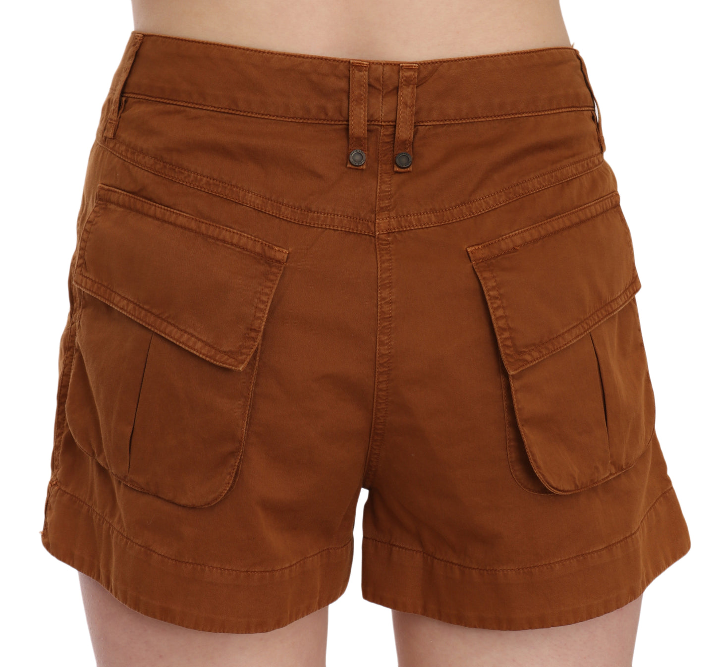 PLEIN SUD Chic Brown Mid Waist Mini Shorts IT38 | XS