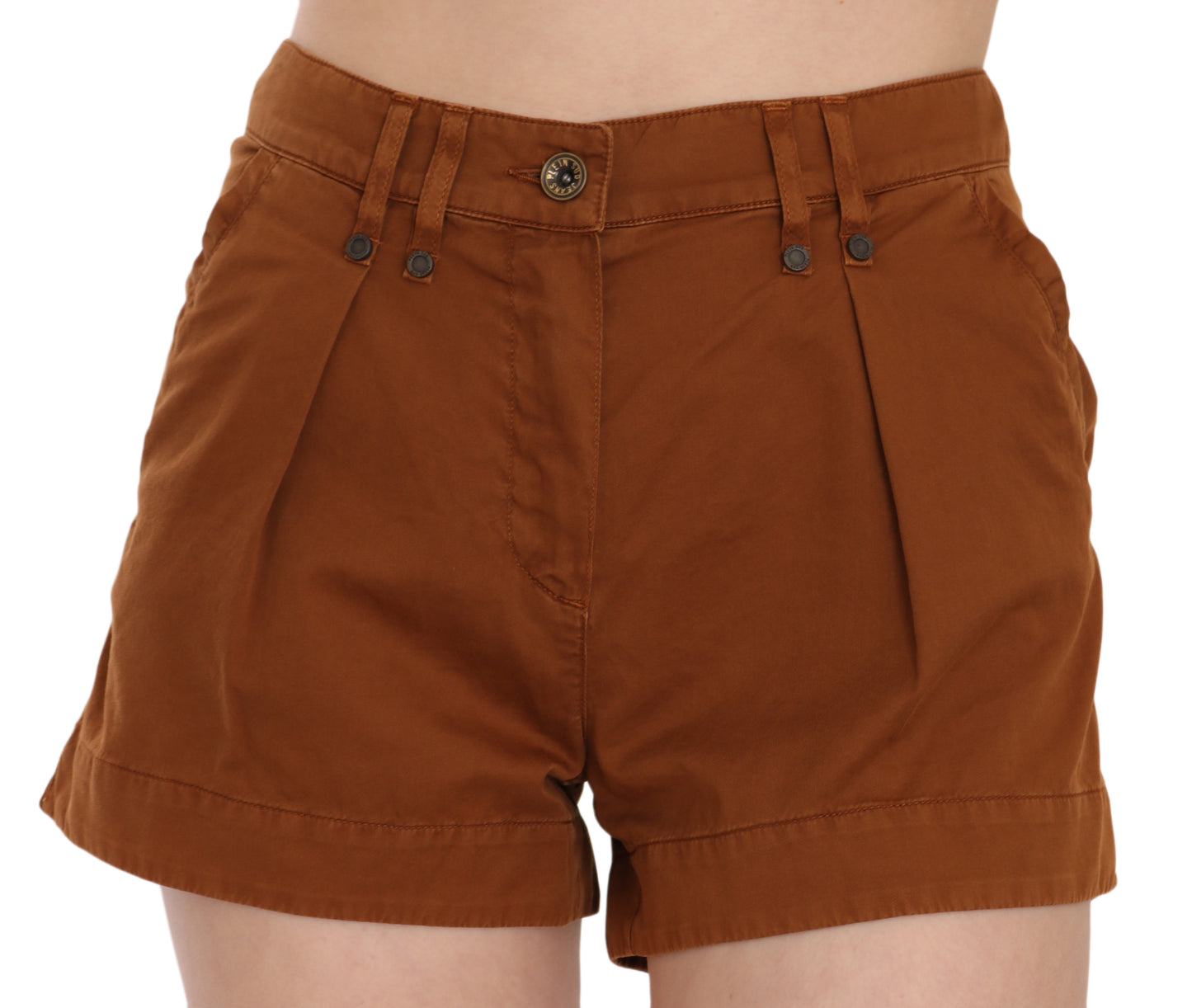 PLEIN SUD Chic Brown Mid Waist Mini Shorts IT38 | XS