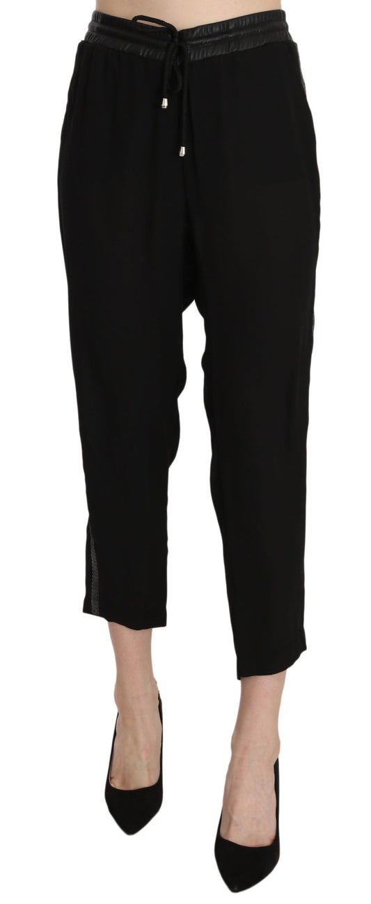 Guess Chic High Waist Cropped Pants in Elegant Black IT44 | L