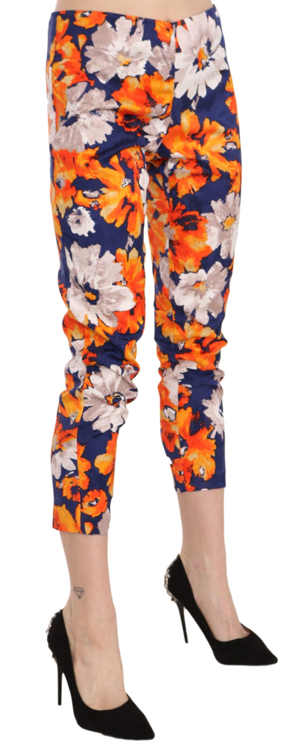 LANACAPRINA Floral Print Skinny Mid-Waist Pants IT42 | M