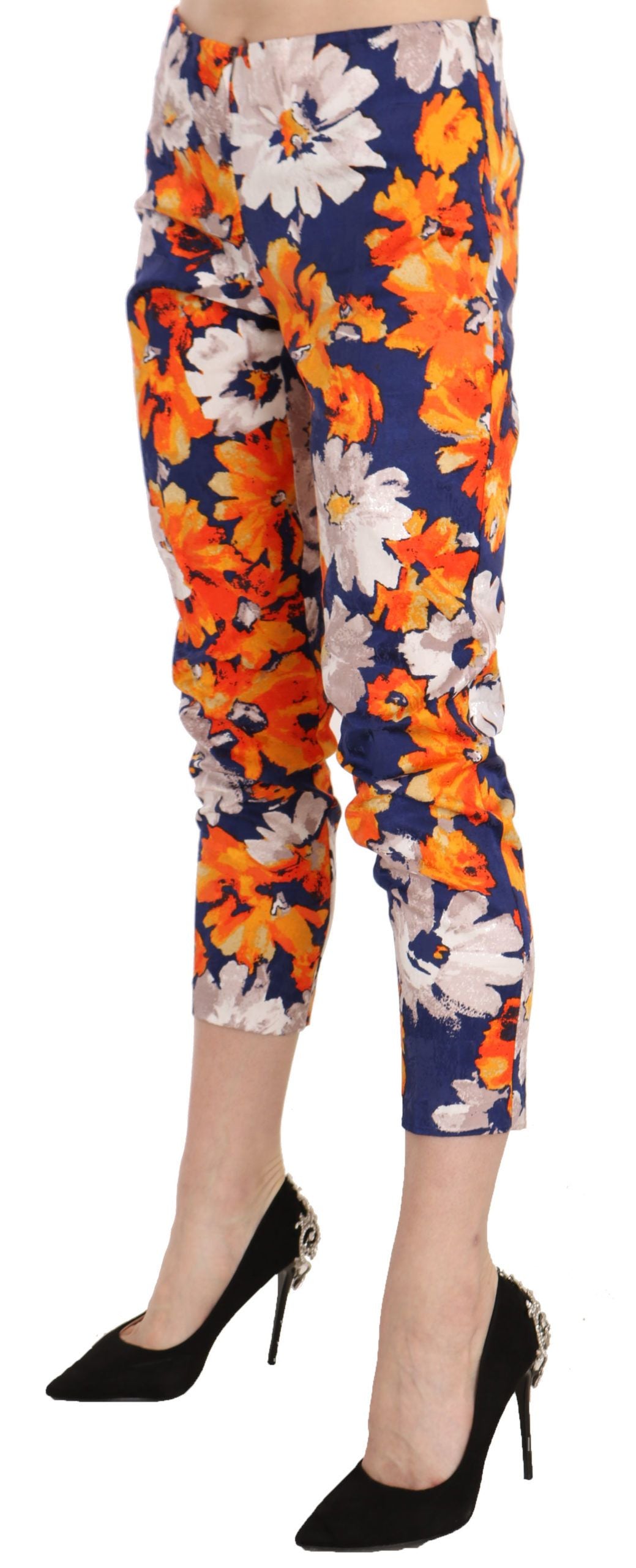 LANACAPRINA Floral Print Skinny Mid-Waist Pants IT42 | M