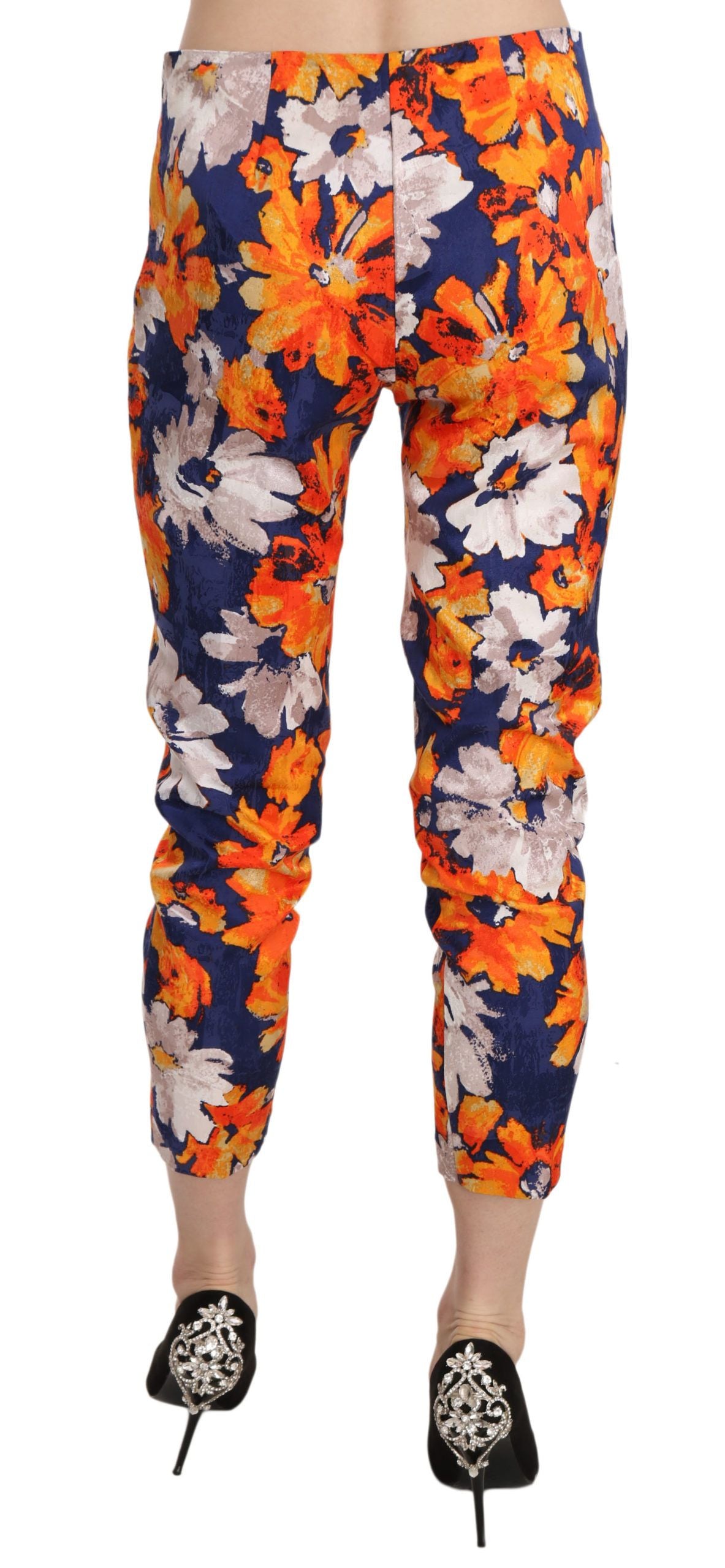 LANACAPRINA Floral Print Skinny Mid-Waist Pants IT42 | M