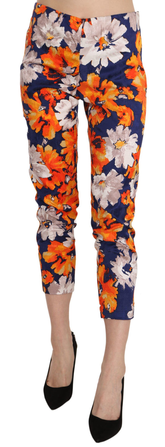 LANACAPRINA Floral Print Skinny Mid-Waist Pants IT42 | M