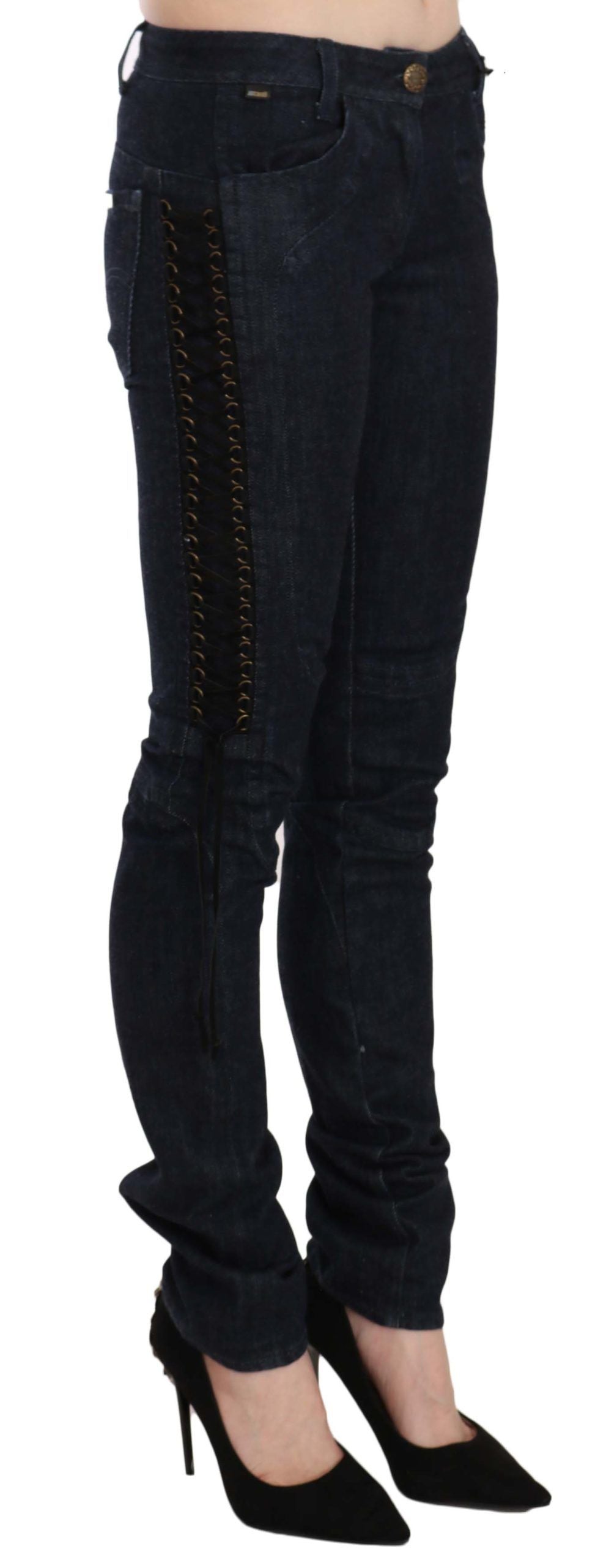 Just Cavalli Elegant Low Waist Skinny Trousers W26