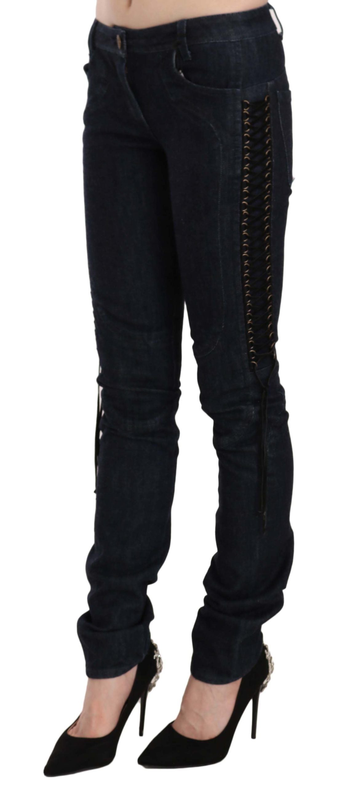 Just Cavalli Elegant Low Waist Skinny Trousers W26