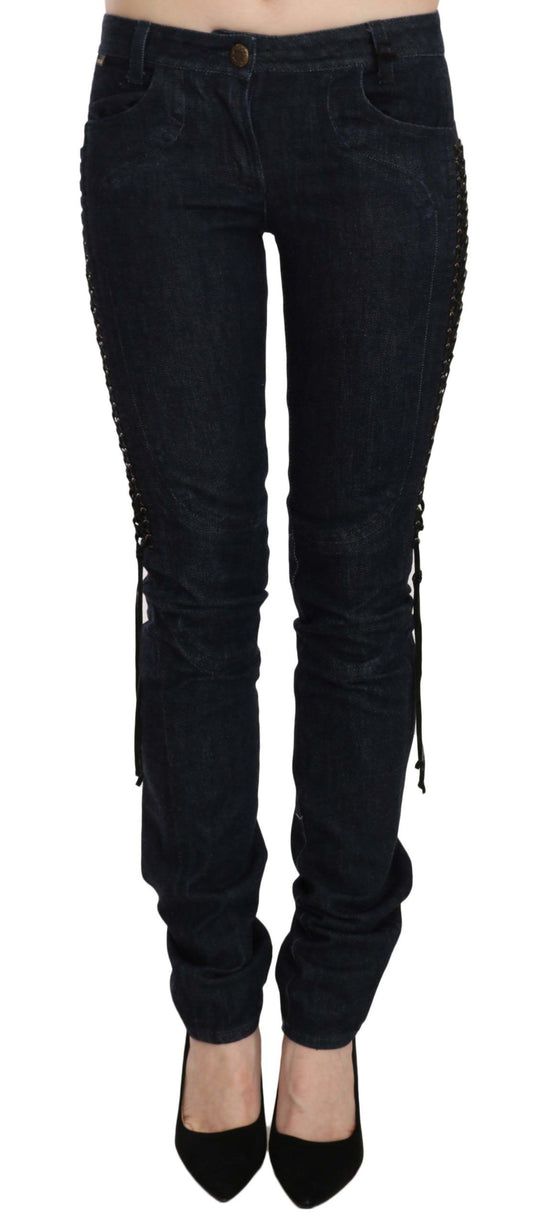 Just Cavalli Elegant Low Waist Skinny Trousers W26