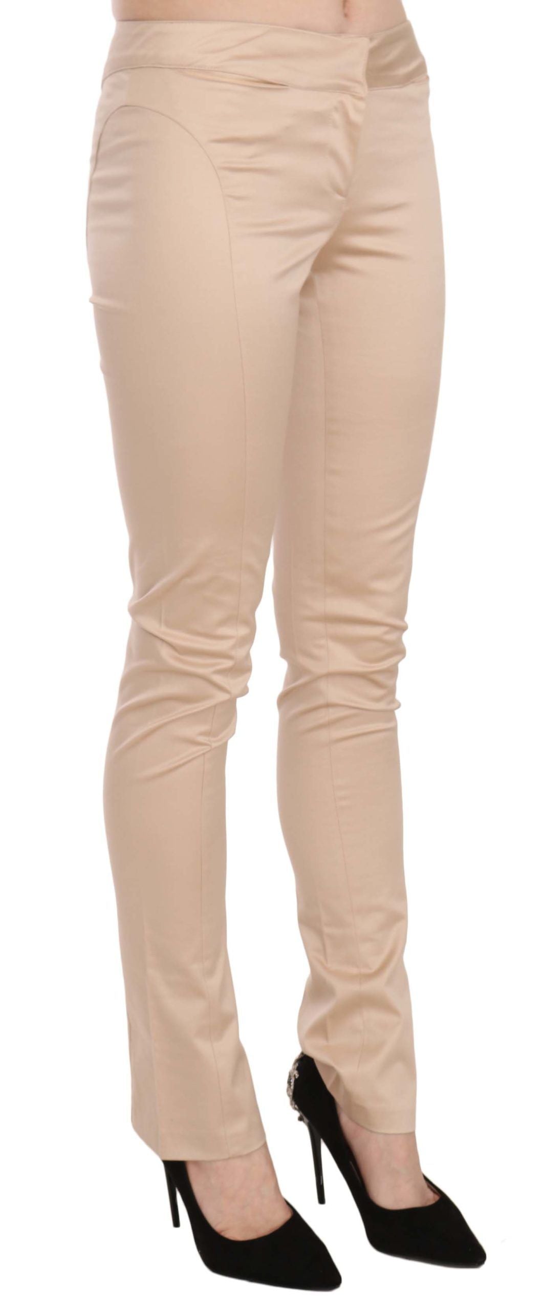 Just Cavalli Elegant Cream Low Waist Skinny Trousers IT38 | XS