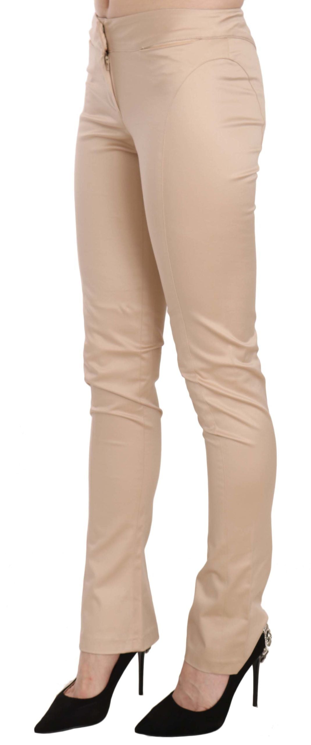 Just Cavalli Elegant Cream Low Waist Skinny Trousers IT38 | XS