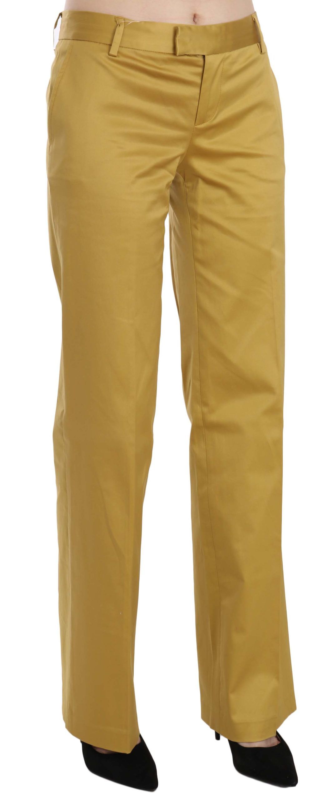 Just Cavalli Mustard Mid Waist Tailored Cotton Pants IT40 | S