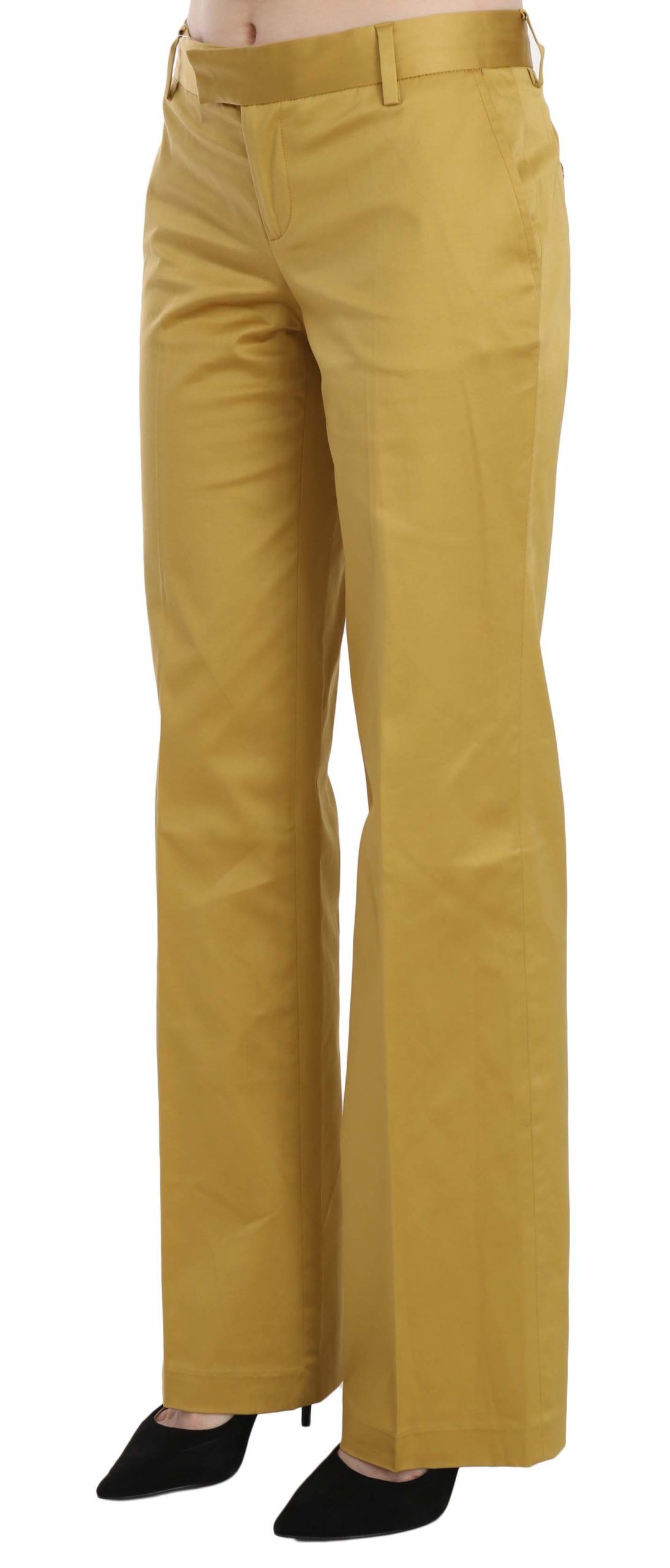 Just Cavalli Mustard Mid Waist Tailored Cotton Pants IT40 | S