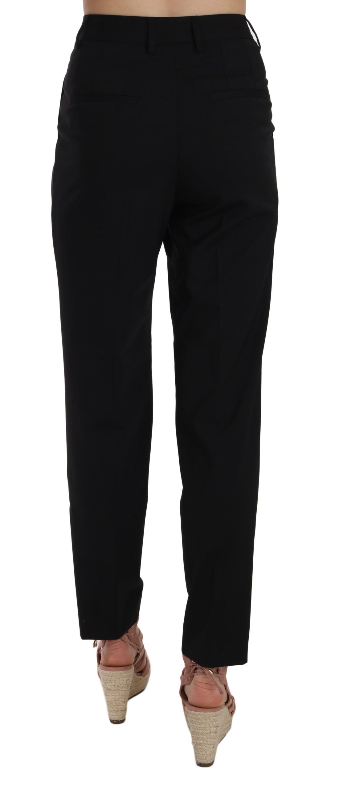 Dolce & Gabbana Elegant Pleated Tapered Black Trousers IT36 / XXS