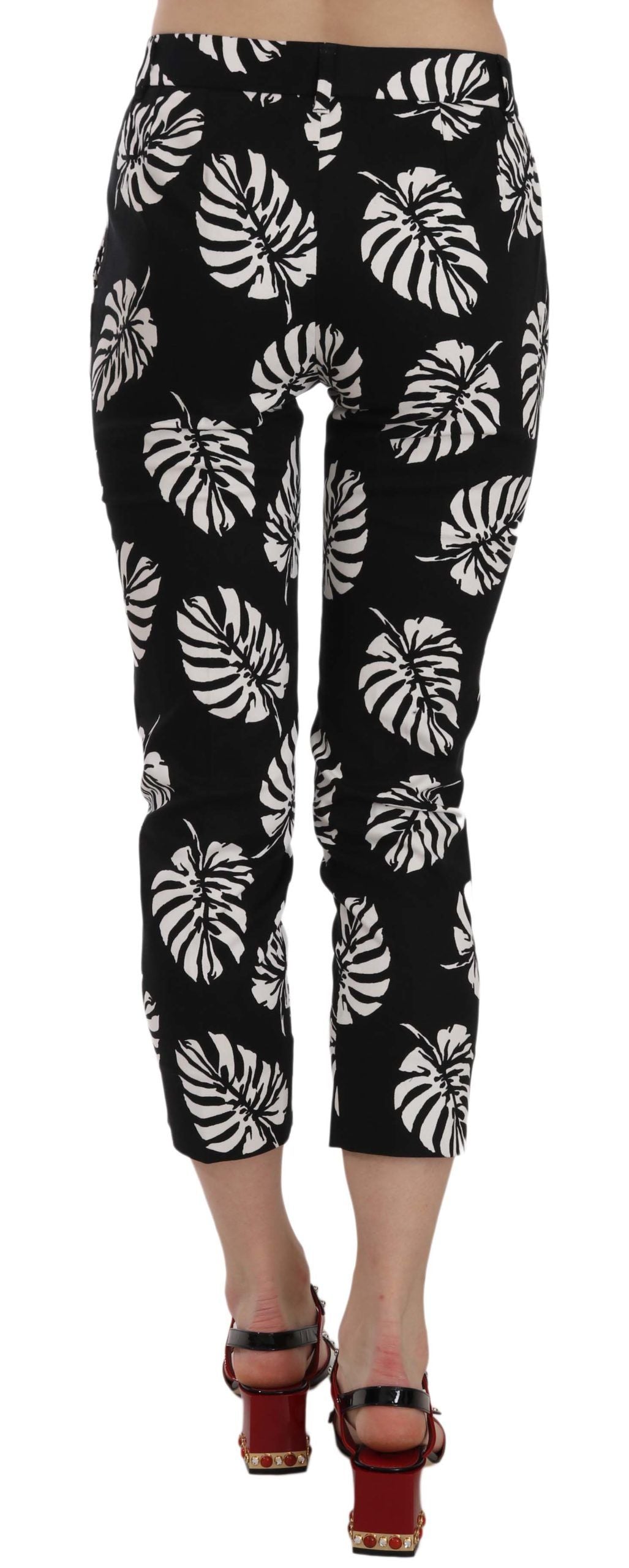 Dolce & Gabbana Elegant Skinny Capri With Palm Print IT38 / XS