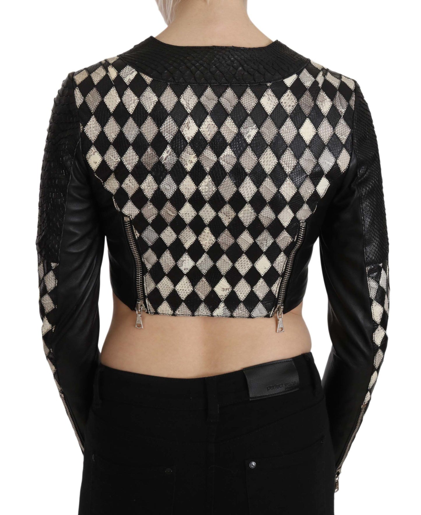 John Richmond Chic Biker-Inspired Cropped Leather Jacket IT38 | XS