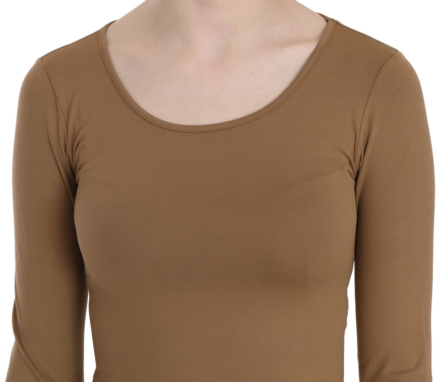 GF Ferre Elegant Brown Fitted Blouse for Sophisticated Evenings IT38 | XS