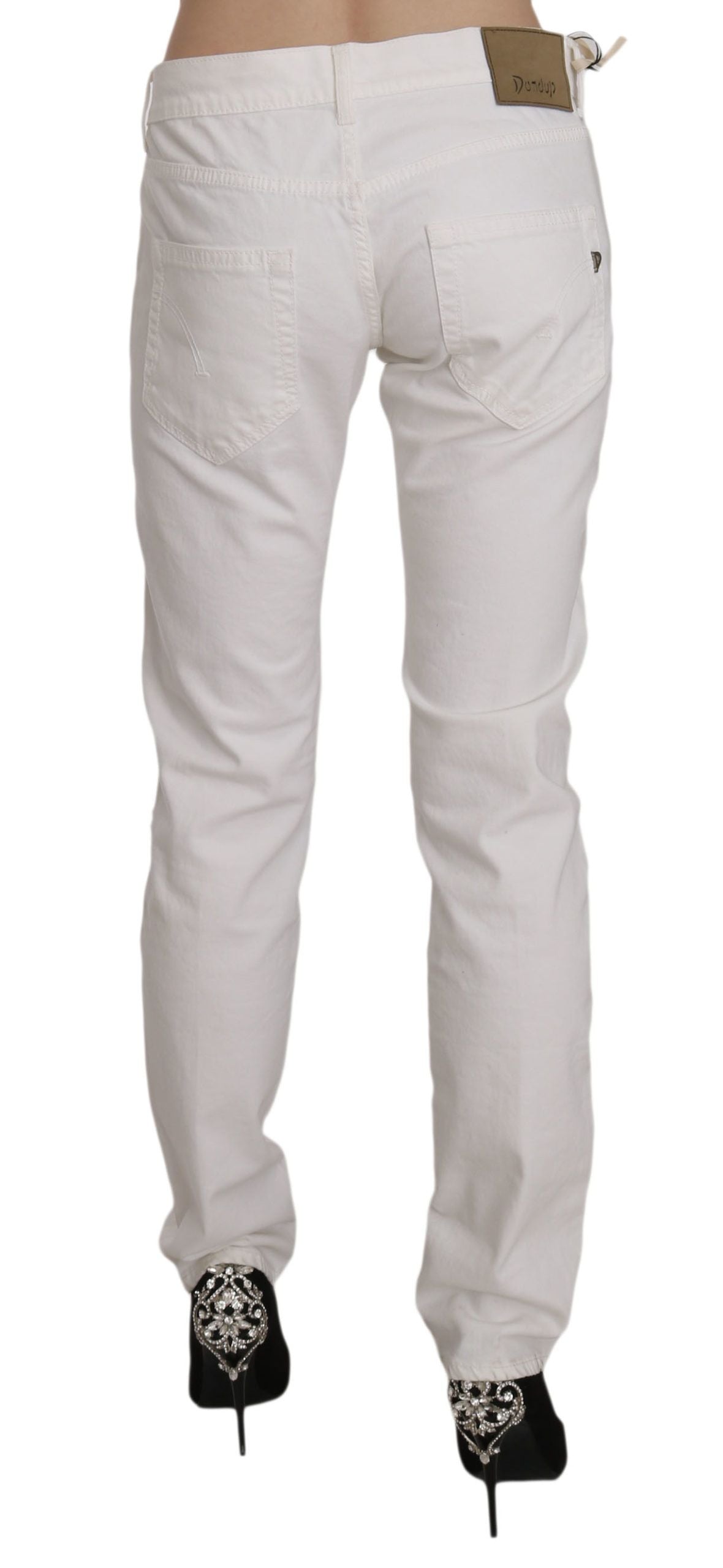 Dondup Chic White Skinny Cotton Blend Pants W31