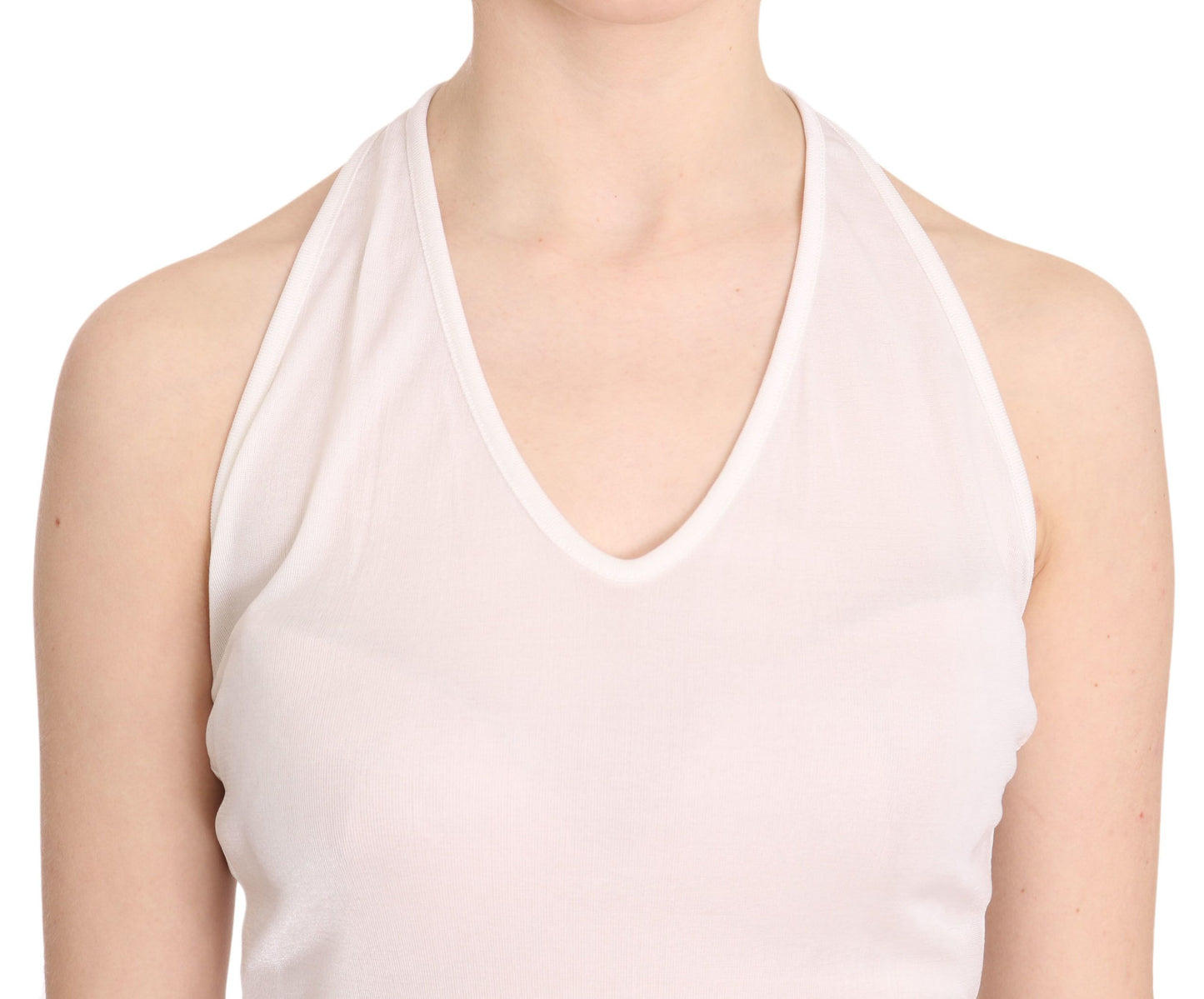 GF Ferre Elegant White Halter Casual Tank Top IT38 | XS