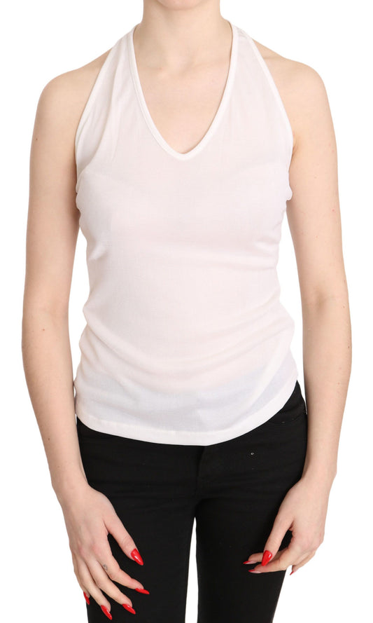 GF Ferre Elegant White Halter Casual Tank Top IT38 | XS