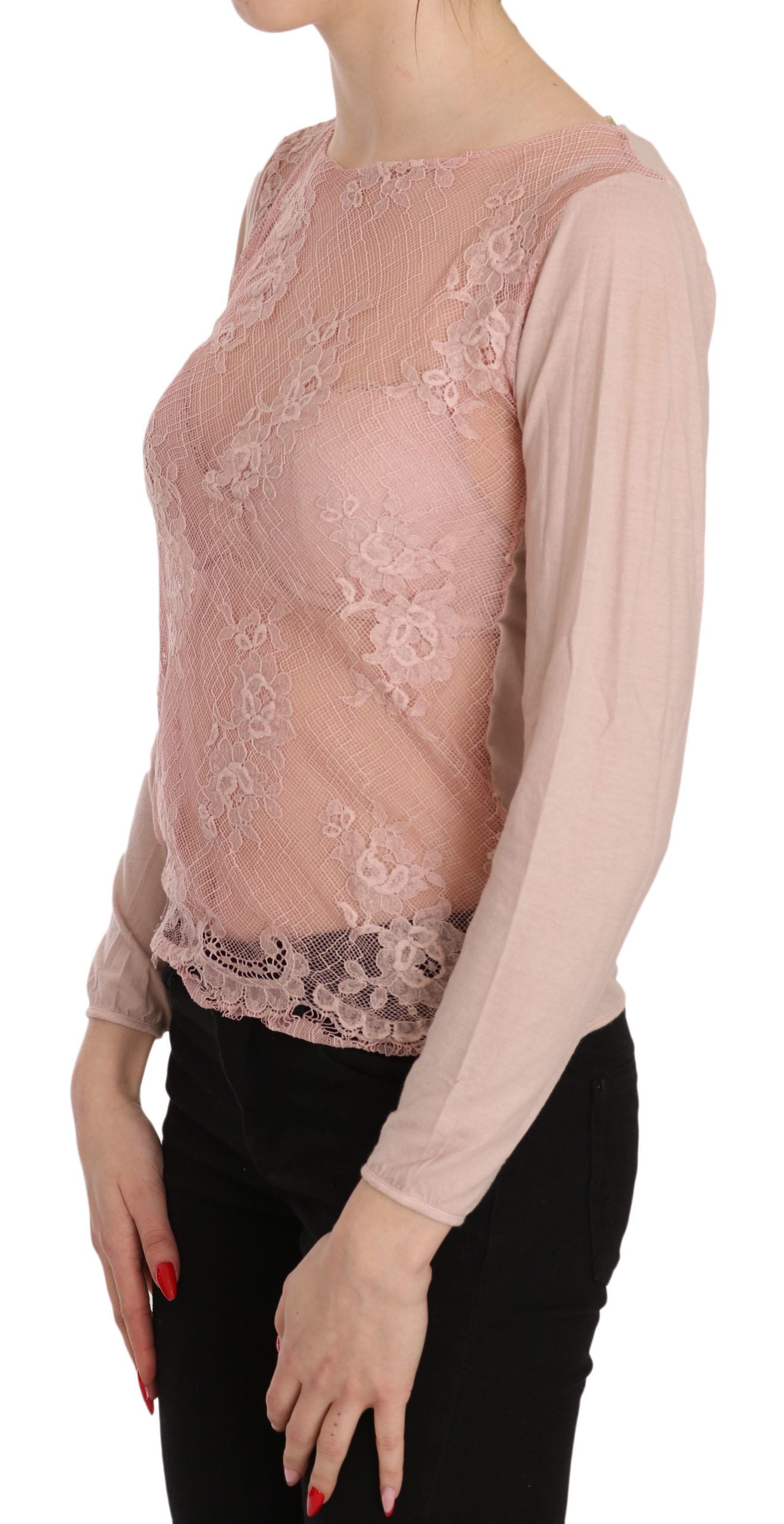 PINK MEMORIES Chic Pink See-Through Cotton Blouse IT42 | S