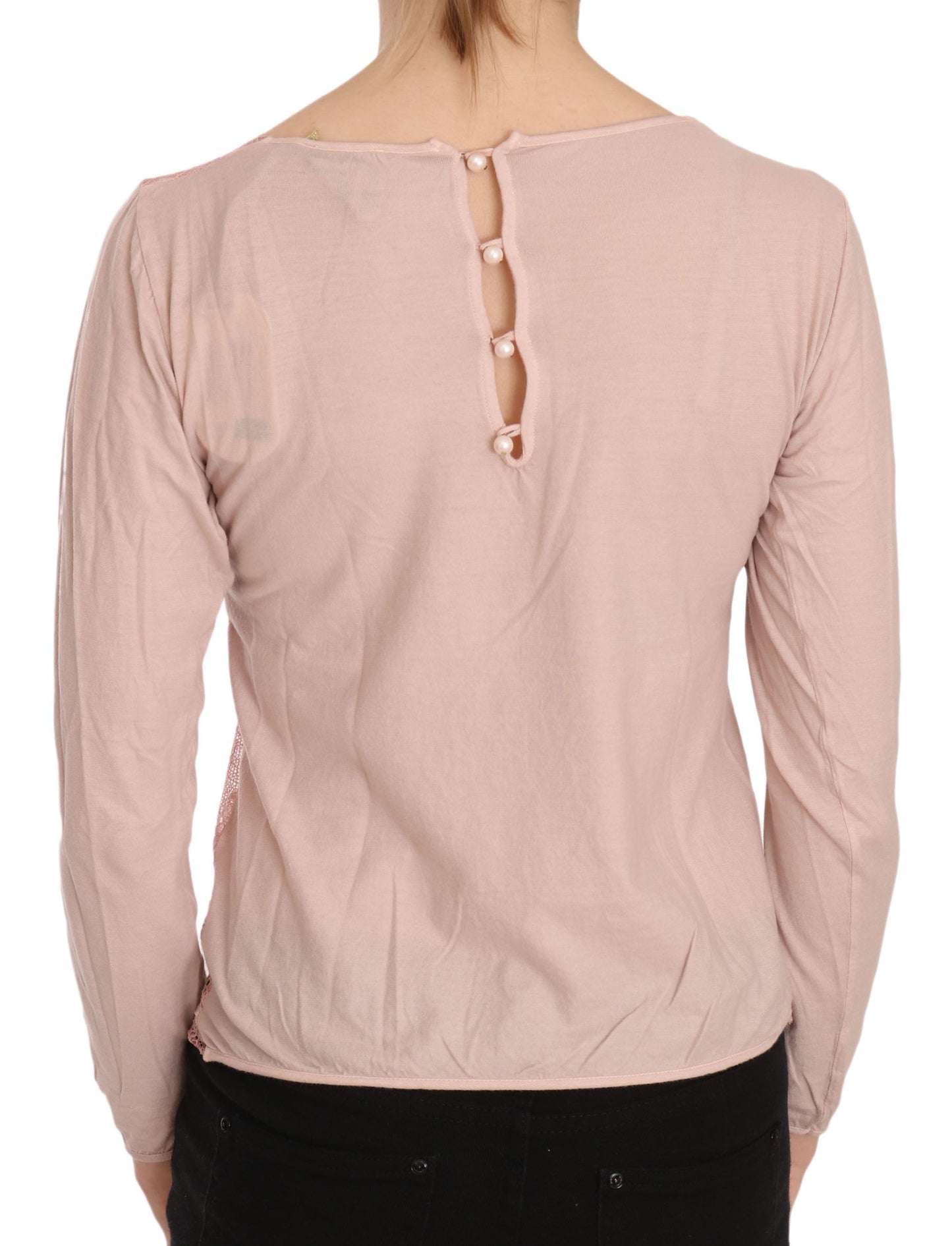 PINK MEMORIES Chic Pink See-Through Cotton Blouse IT42 | S