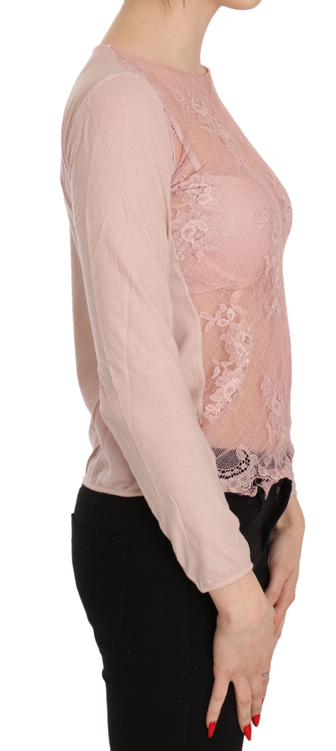 PINK MEMORIES Chic Pink See-Through Cotton Blouse IT42 | S