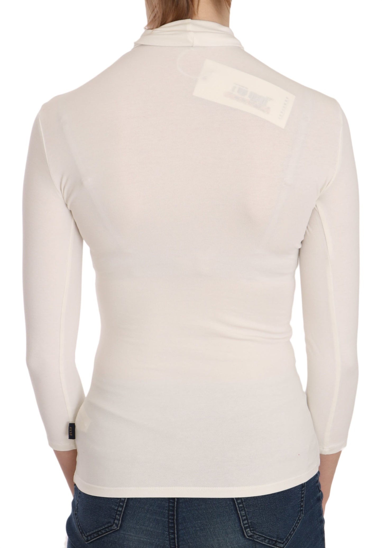 Exte Elegant White Long Sleeve Crew Neck Top IT38 | XS