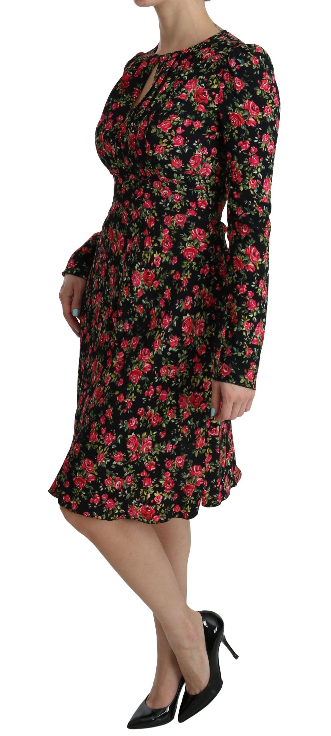 Dolce & Gabbana Floral A-Line Viscose Knee Length Dress IT38 | XS