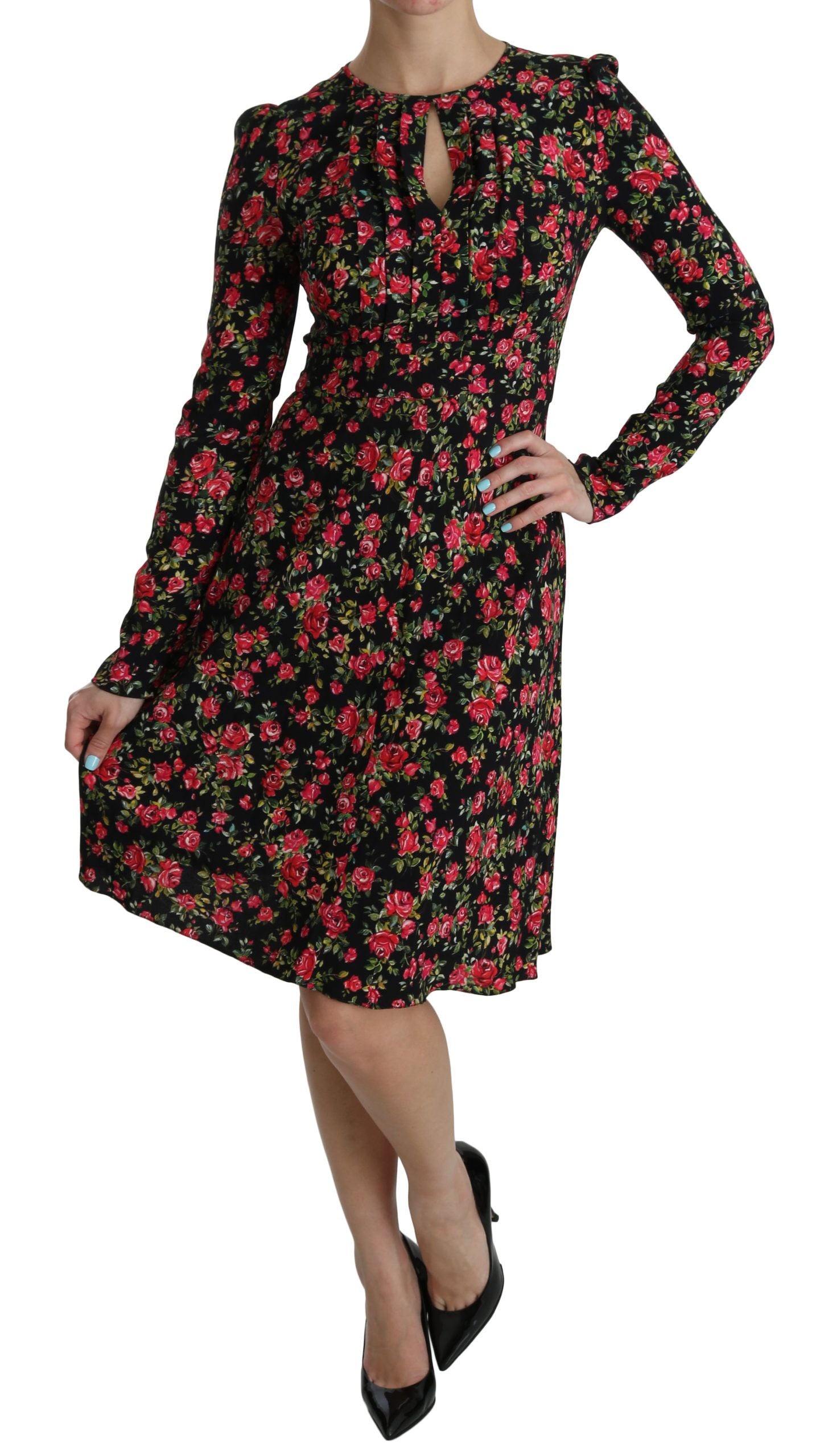 Dolce & Gabbana Floral A-Line Viscose Knee Length Dress IT38 | XS