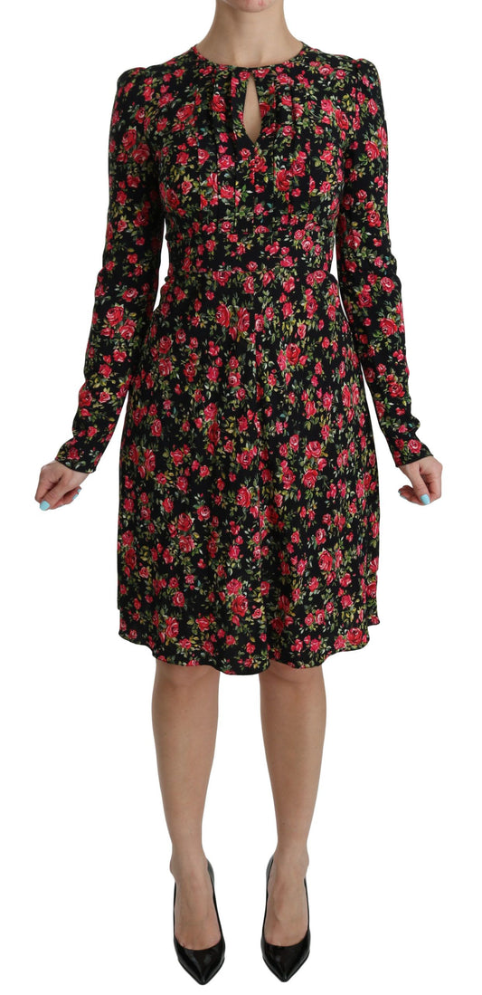 Dolce & Gabbana Floral A-Line Viscose Knee Length Dress IT38 | XS