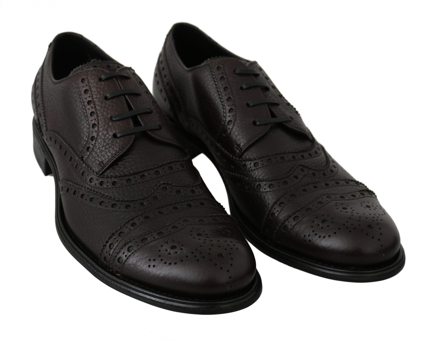 Dolce & Gabbana Elegant Mens Leather Derby Dress Shoes EU39 / US6