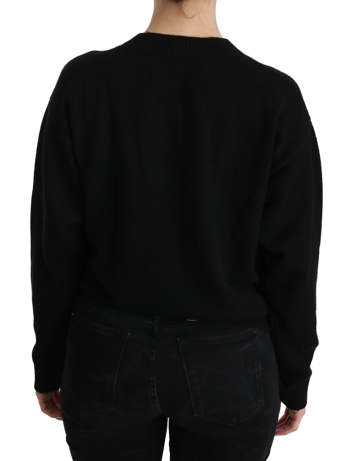 Dolce & Gabbana Elegant Black Cashmere Cardigan Top IT40 | S