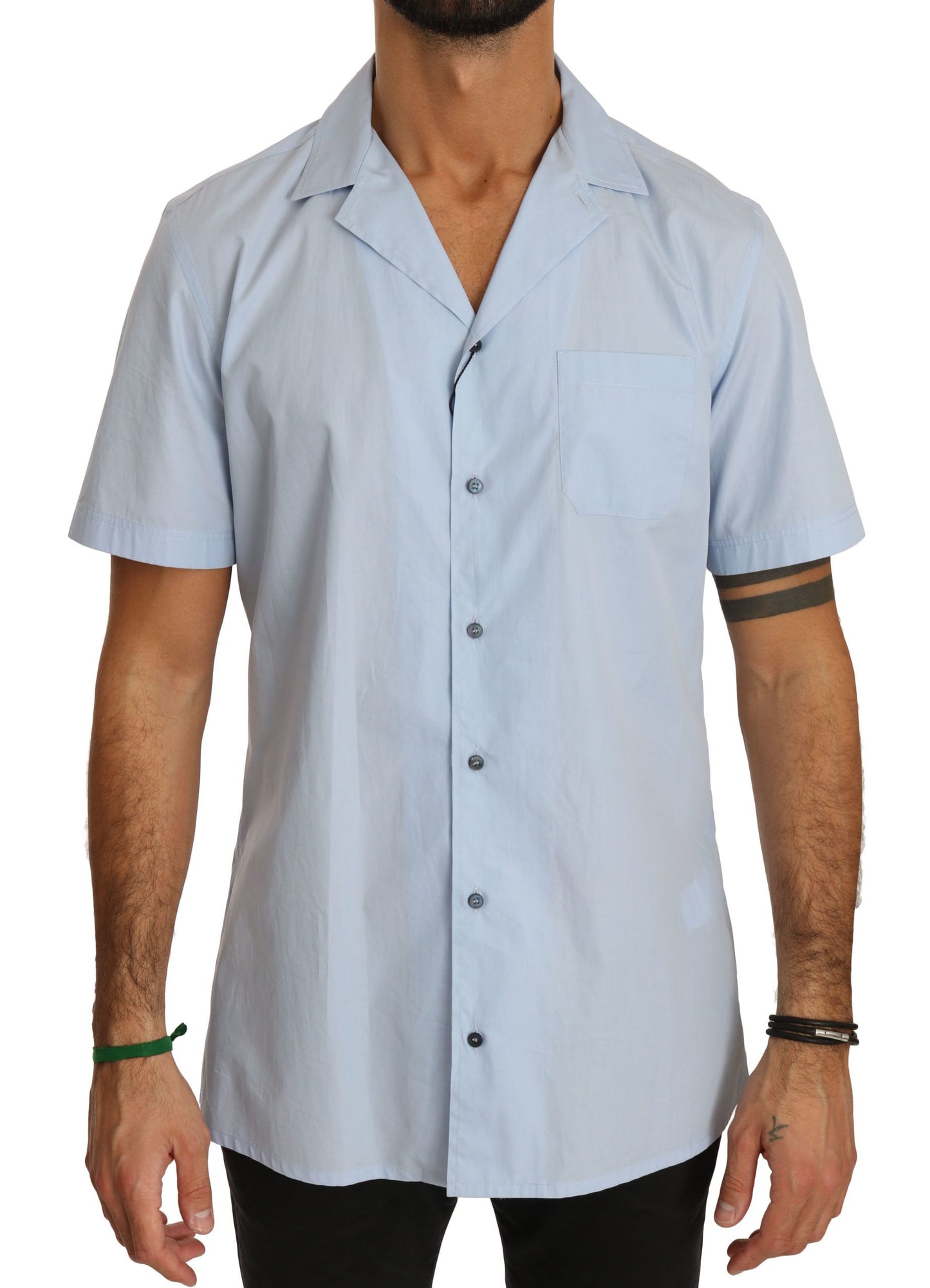 Dolce & Gabbana Elegant Blue Cotton Casual Shirt IT40 | M