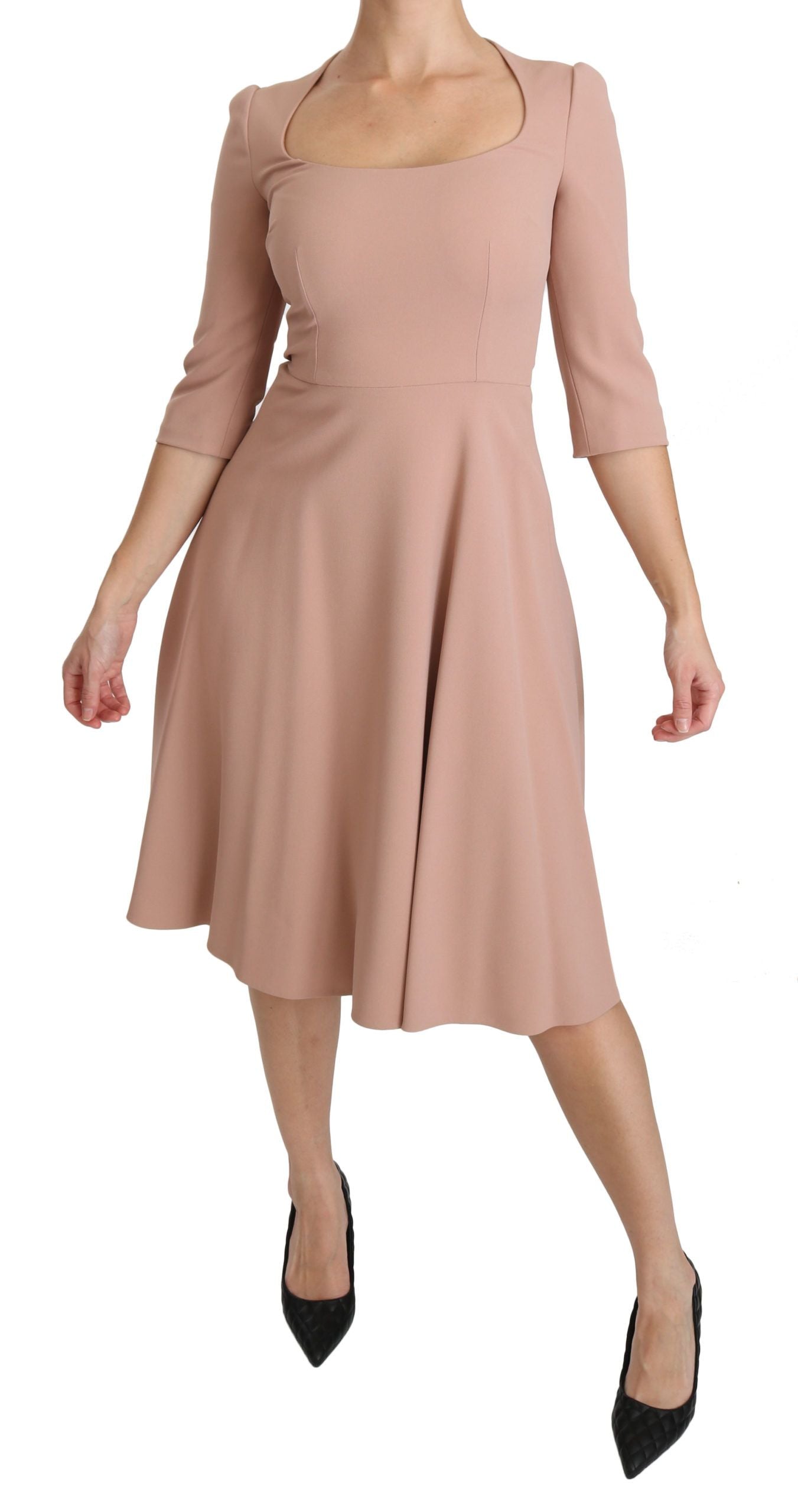 Dolce & Gabbana Elegant Light Pink A-Line Knee Length Dress IT38 | XS