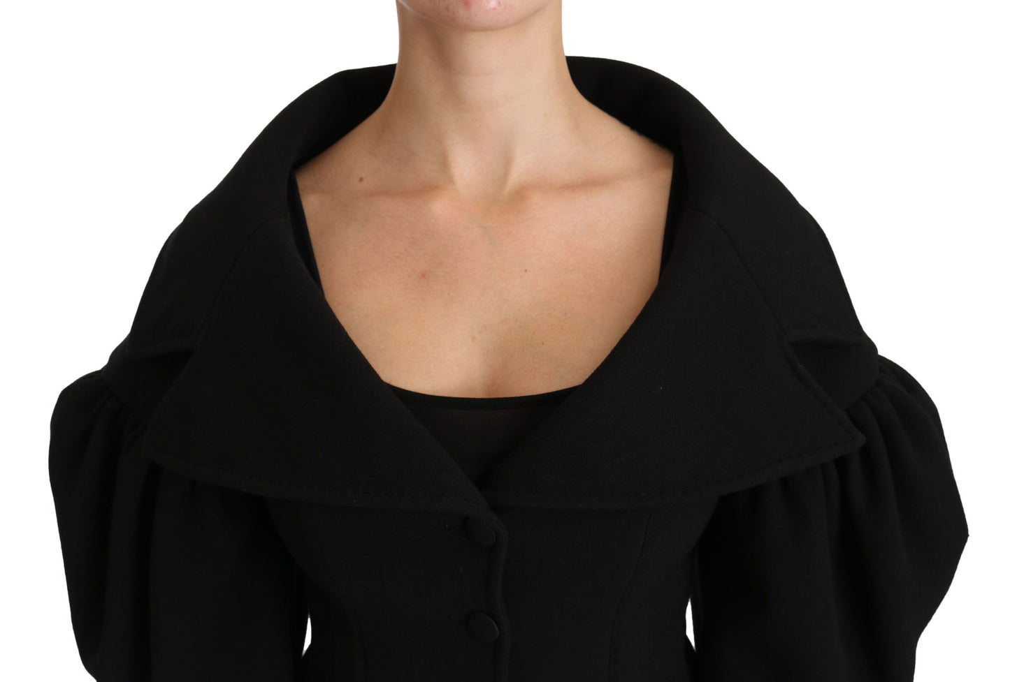 Dolce & Gabbana Elegant Black Virgin Wool Coat IT40 | S