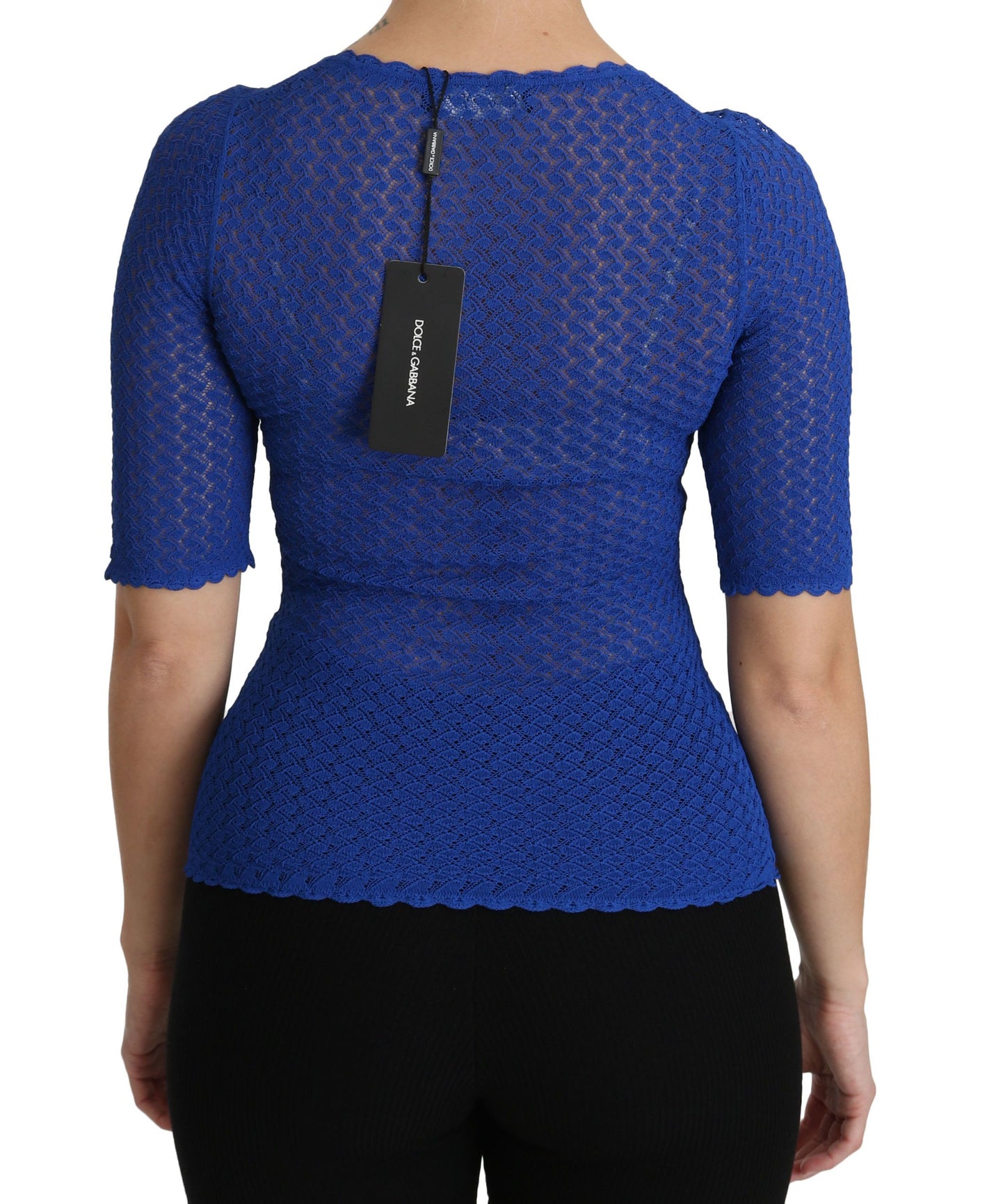 Dolce & Gabbana Elegant Blue Sheer Blouse IT42 | M