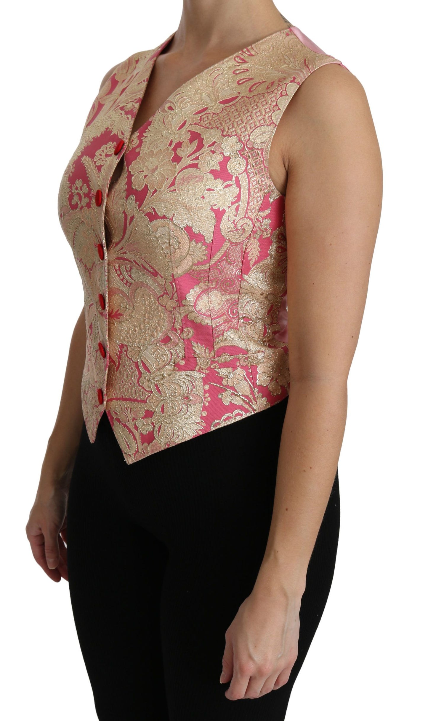 Dolce & Gabbana Elegant Silk Blend V-Neck Vest Top IT38 | XS