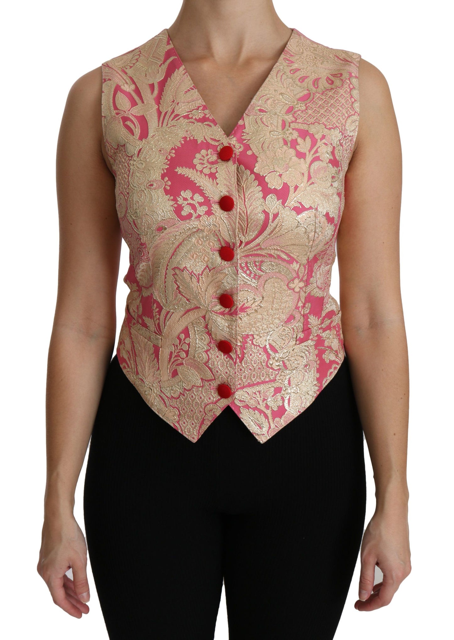 Dolce & Gabbana Elegant Silk Blend V-Neck Vest Top IT38 | XS