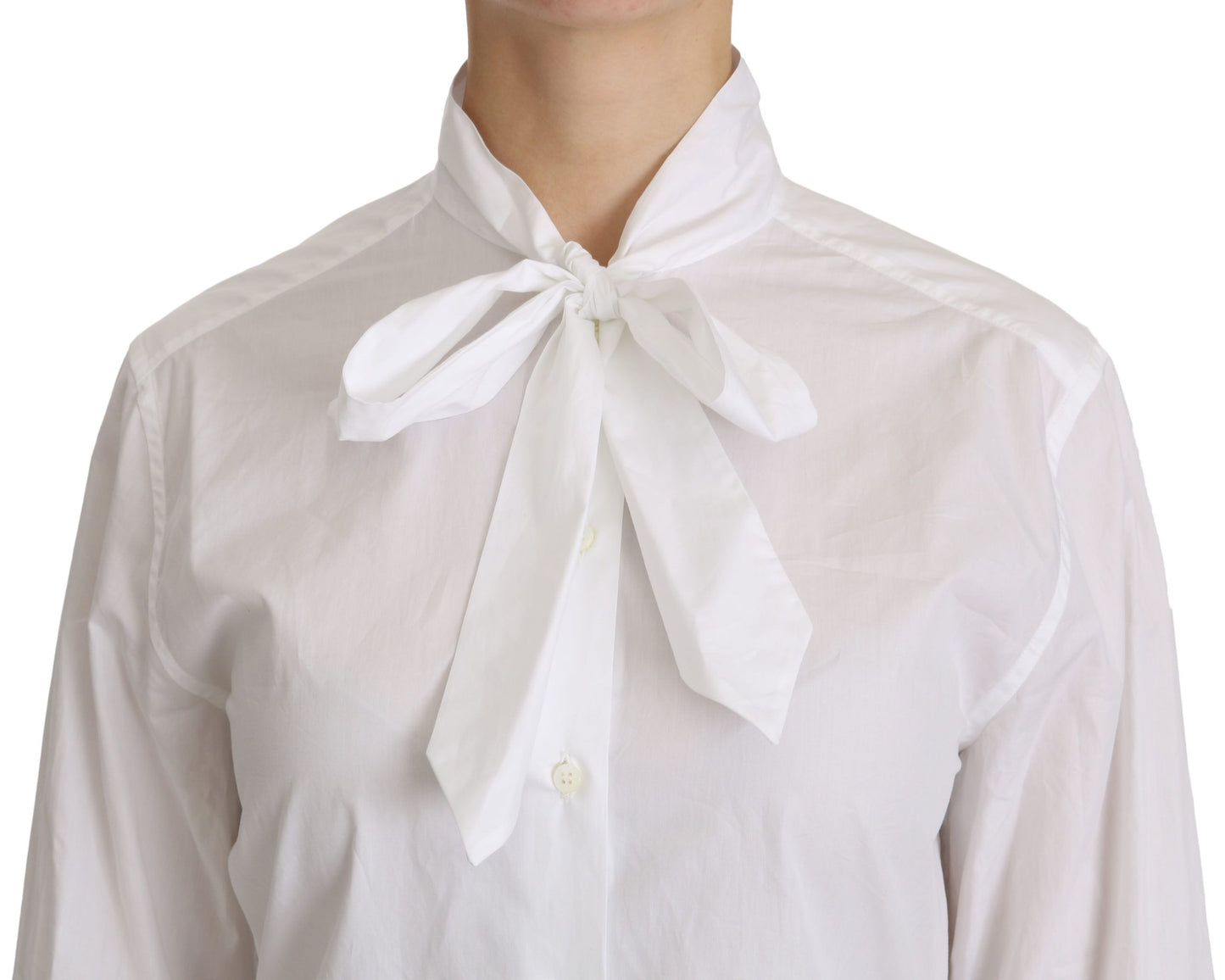 Dolce & Gabbana Elegant White Turtle Neck Polo Top IT38 | S