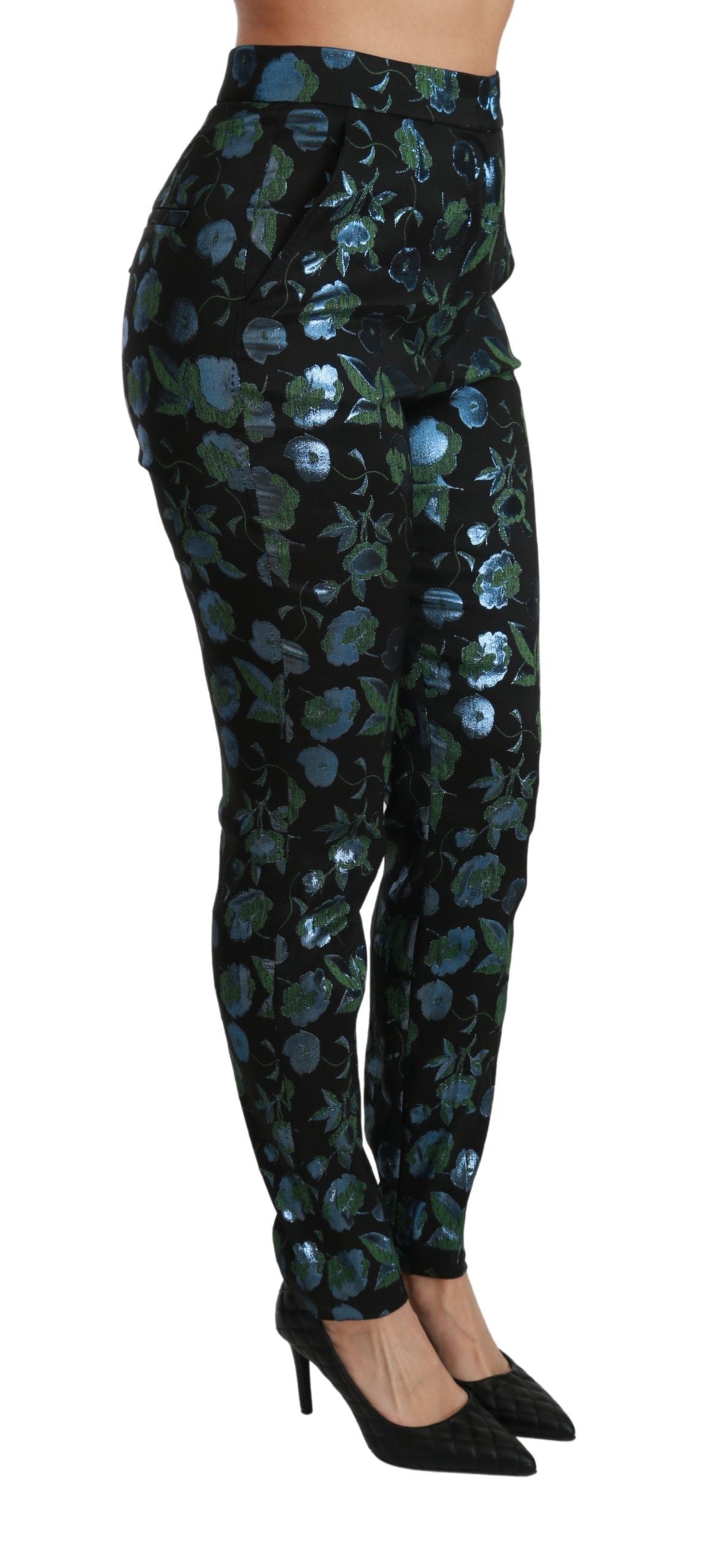 Dolce & Gabbana Floral High Waist Skinny Trousers IT40 | S