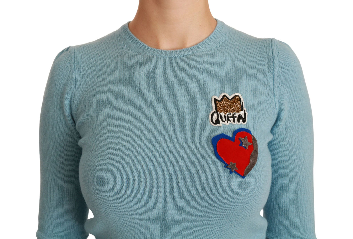 Dolce & Gabbana Queen Heart Beaded Wool Sweater IT36 / XS