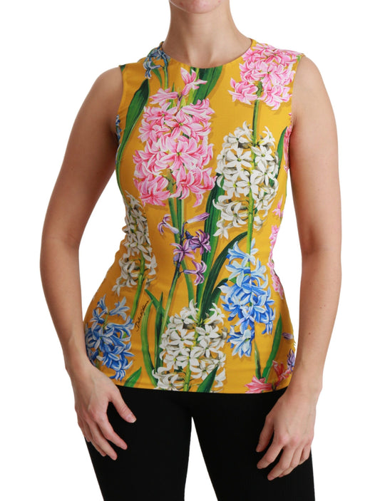 Dolce & Gabbana Sunshine Floral Crewneck Sleeveless Blouse IT42 | M