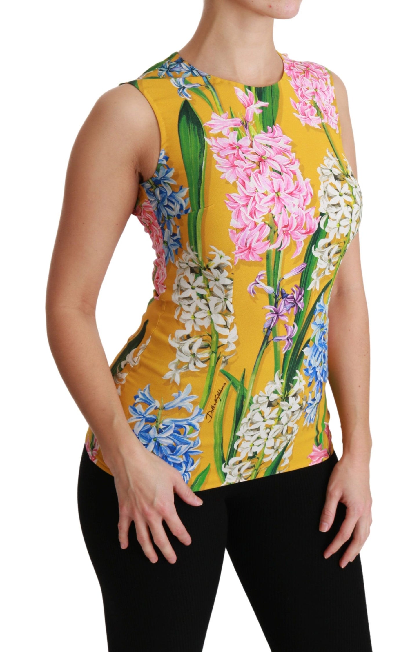 Dolce & Gabbana Sunshine Floral Crewneck Sleeveless Blouse IT42 | M