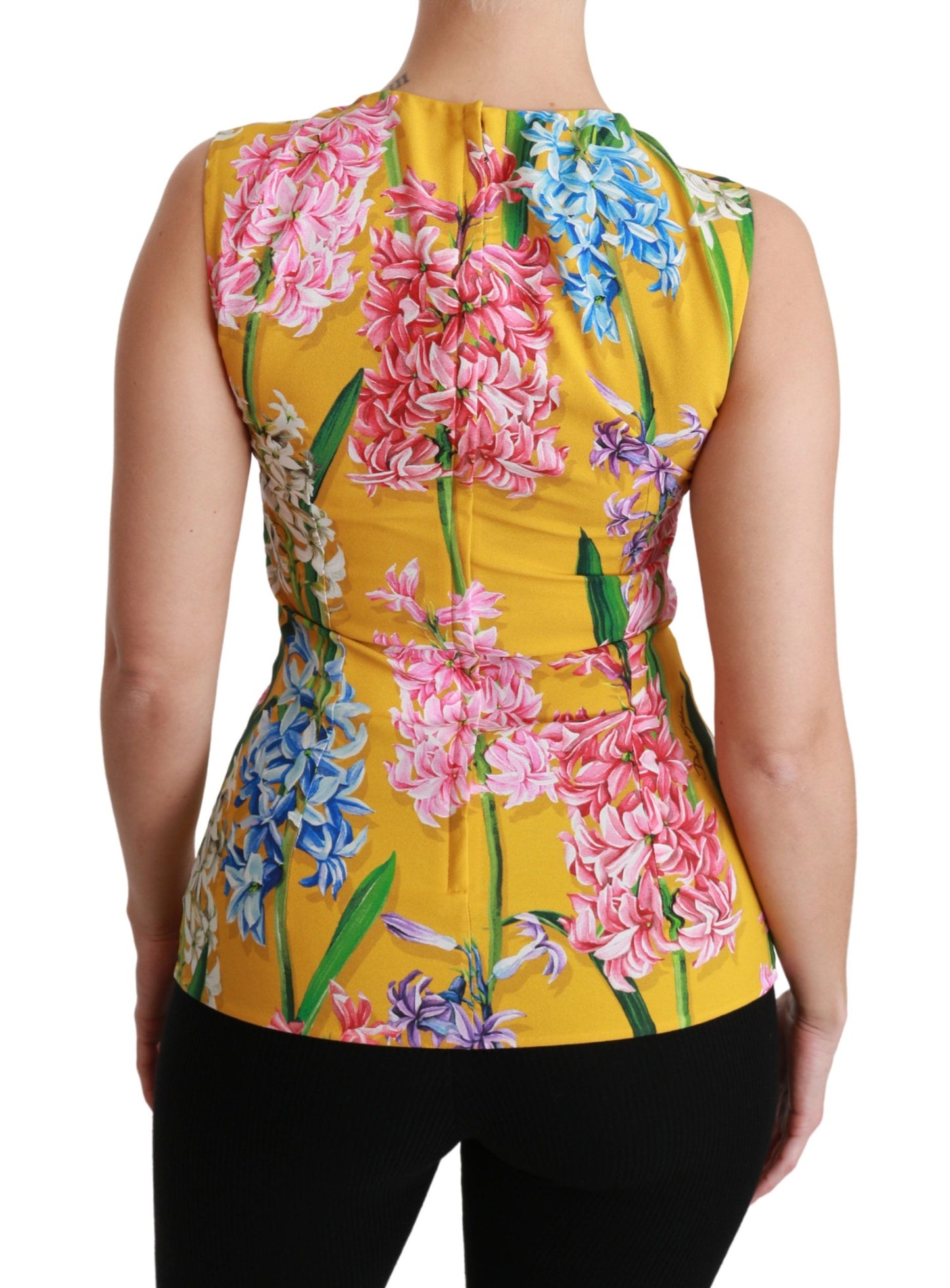 Dolce & Gabbana Sunshine Floral Crewneck Sleeveless Blouse IT42 | M