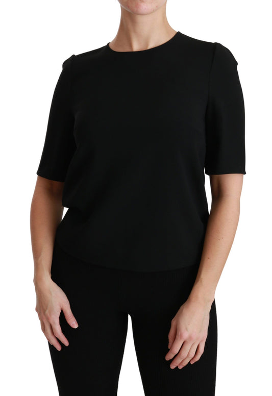 Dolce & Gabbana Elegant Black Stretch Blouse Top IT40 | S